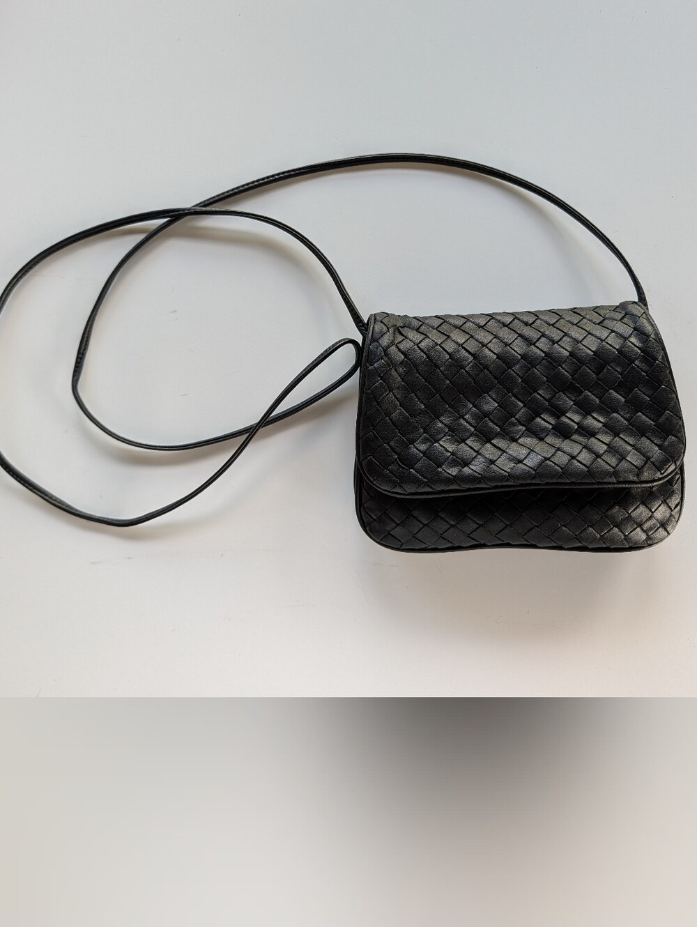 Vintage Woven Leather Crossbody Purse